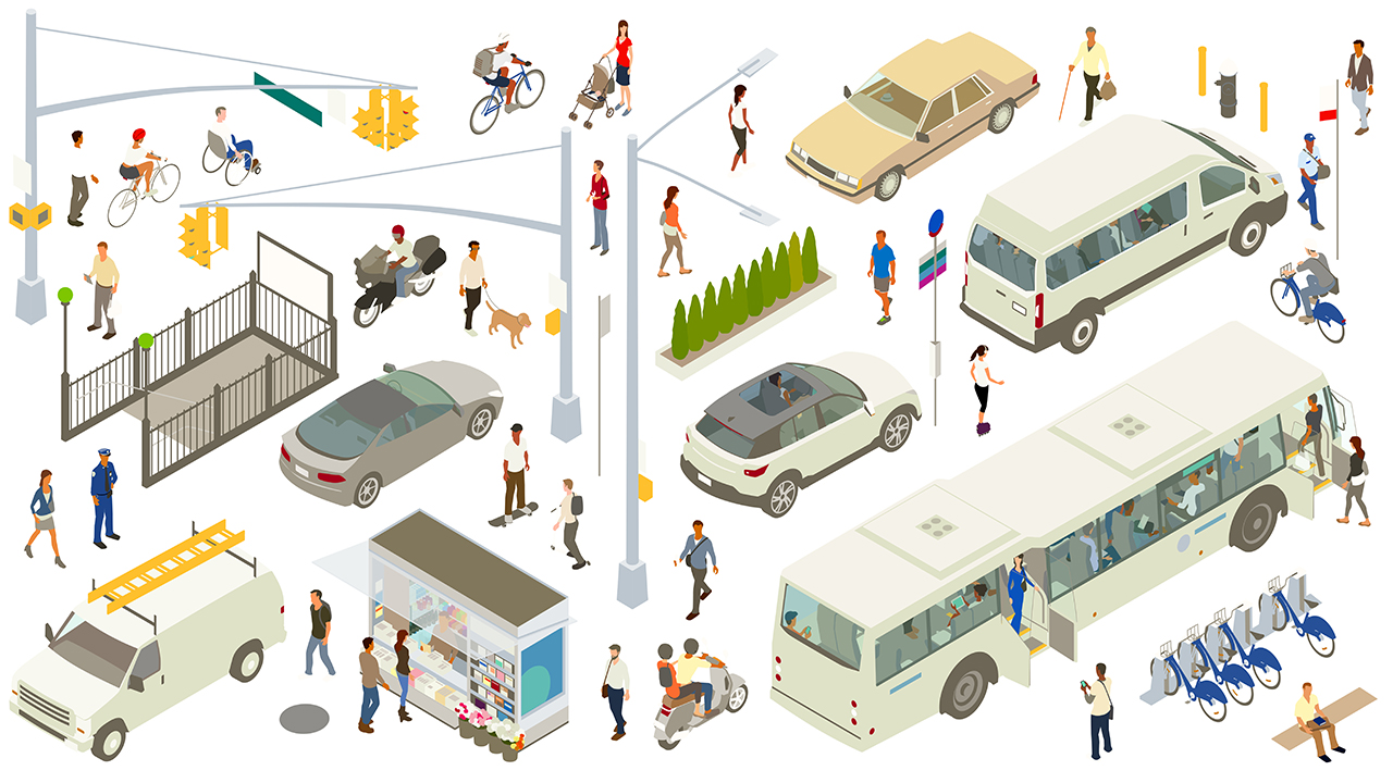 Smart city with autonomous transport network